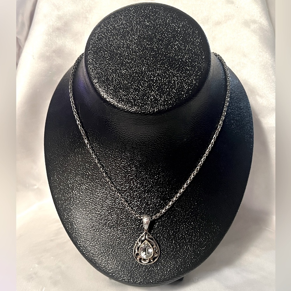 EFFY Sterling Silver, 18K Yellow Gold, and Blue-Green Gemstone Necklace